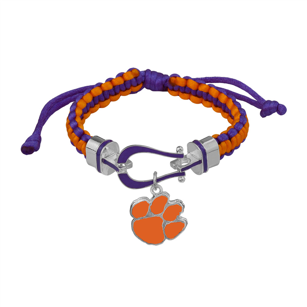 New Clemson Tiger Lucky Charm Bracelet, Gift for Her Mom Him Dad, NCAA
